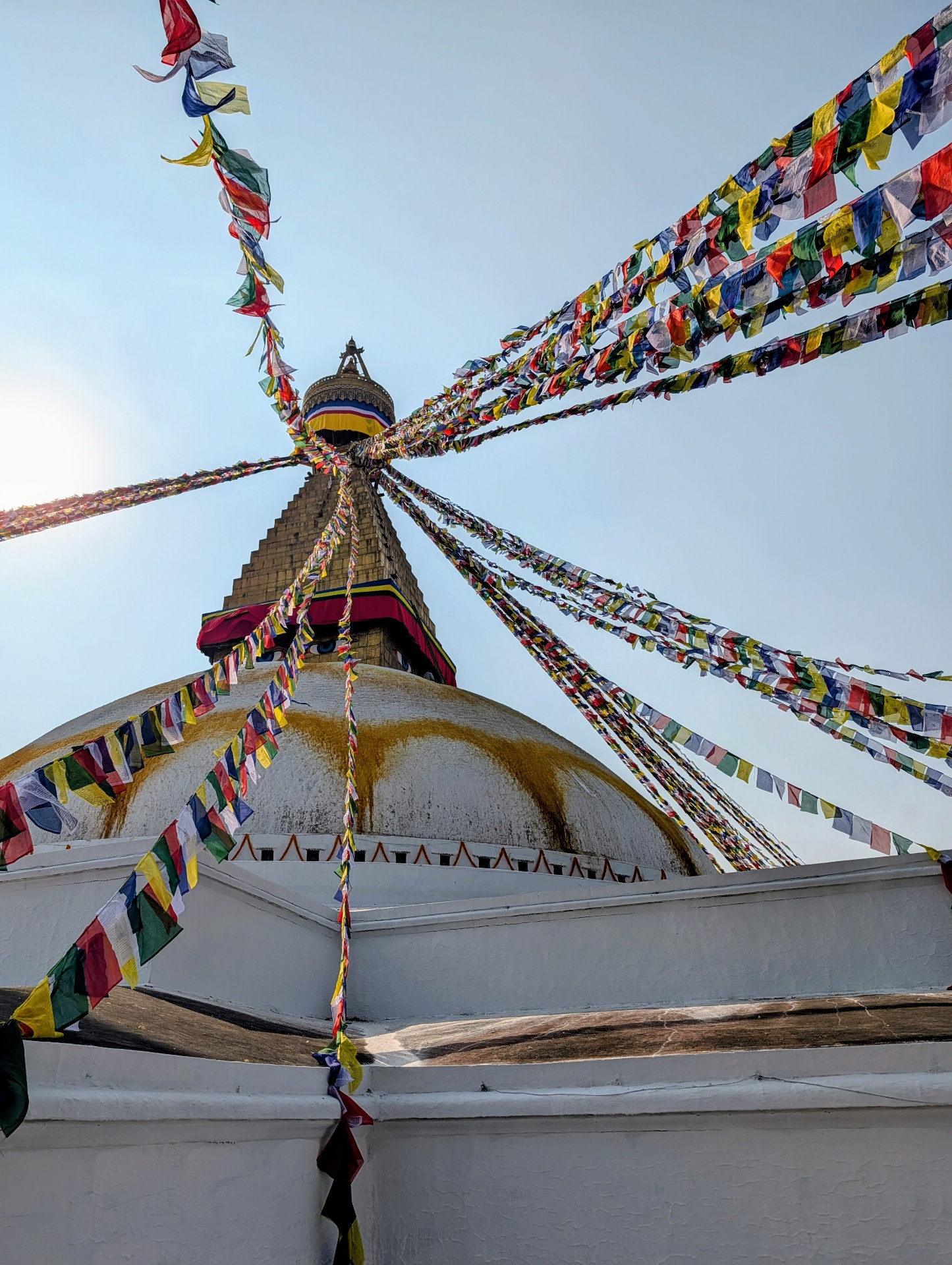Boudhanath stupa with prayer flags